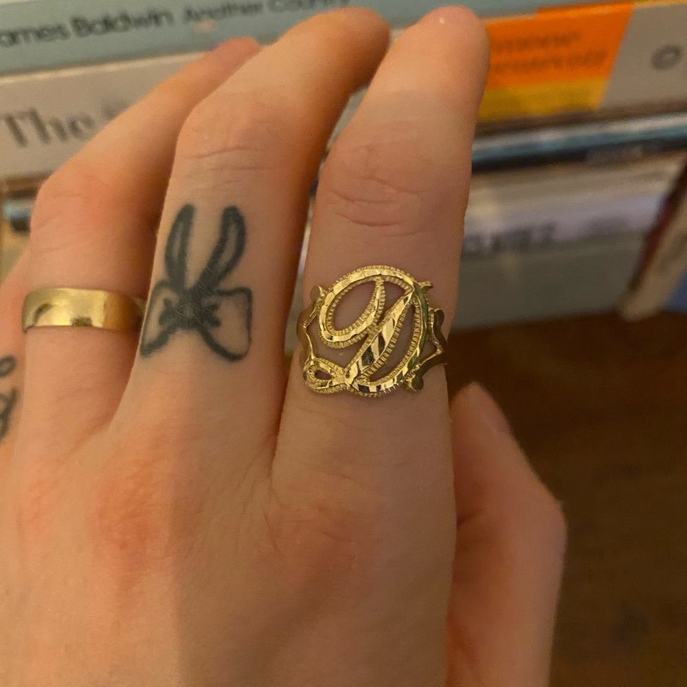Solid 10k gold “D” ring